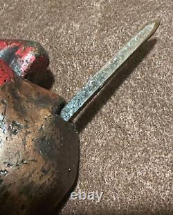 Vintage Pawnee Indian Ball Head War Club Early 19th Century Warrior's Face Carv