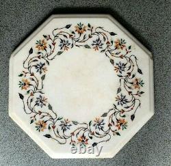 Vintage Pietra Dura Marble Precious Stone Carved Table Top