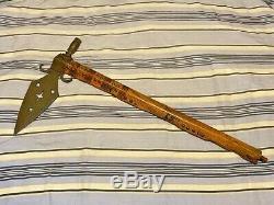 Vintage Pipe Axe Indian Tomahawk Spontoon Style Star Sunburst Cutaway Blade