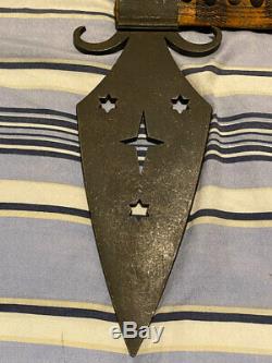 Vintage Pipe Axe Indian Tomahawk Spontoon Style Star Sunburst Cutaway Blade