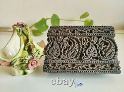 Vintage Primitive Handmade Textile Printing Block Wooden Stamp Decorative 458