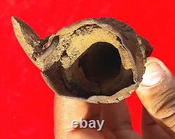 Vintage Rare Handmade Unique Iron And Sand Tribal Chilam Tobacco Pipe I5