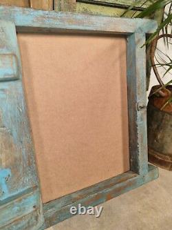 Vintage Reclaimed Authentic Indian Hand Made Wooden Temple Window Frame Shutter
