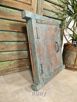 Vintage Reclaimed Authentic Indian Hand Made Wooden Temple Window Frame Shutter
