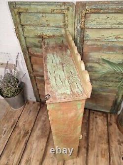 Vintage Reclaimed Indian Hand Made Wooden Temple Display Shelves Spice Rack