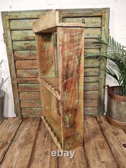 Vintage Reclaimed Indian Hand Made Wooden Temple Display Shelves Spice Rack