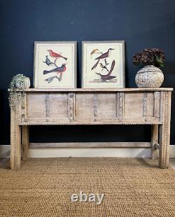 Vintage Repurposed Indian Console Table Made From Old Doors