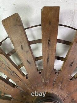 Vintage Rustic Antique Indian Silk Spinning Charkha Wheel Sculpture on Stand