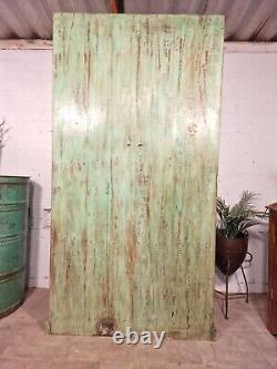 Vintage Rustic Indian Green Wooden Glazed Shop Display Bathroom Kitchen Cabinet