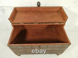 Vintage Rustic Indian Iron Banded Hand Made Wooden Storage Chest Trunk TV Unit