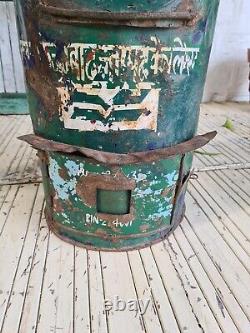 Vintage Rustic Original Indian Metal Wall Mounted Letter Post Box Garden Feature