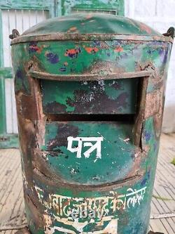 Vintage Rustic Original Indian Metal Wall Mounted Letter Post Box Garden Feature