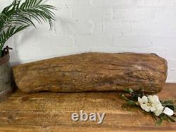 Vintage Rustic Wabi Sabi Carved Dugout Solid Wooden Trough Table Centrepiece