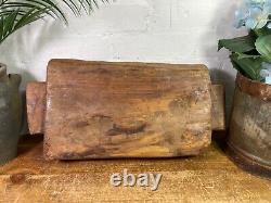 Vintage Rustic Wabi Sabi Carved Dugout Solid Wooden Trough Table Centrepiece