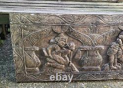Vintage Stunning very large Indian Hand Carved wood wall hanging Collection Only