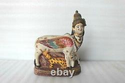 Vintage Terracotta Clay Figure of Kamdhenu Miracle Cow Hindu Vastu Shastra BW-46