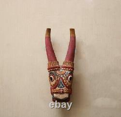 Vintage Wall Decor Bull Head Statue Antique Home Decor Wooden Mask Sculpture Art