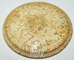Vintage White Marble Round Dining Plate Original Old Hand Crafted Huge Size