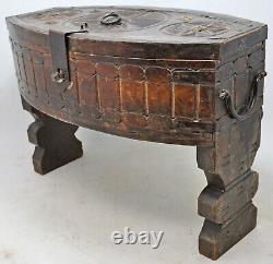 Vintage Wooden Storage Chest Box Tribal Original Old Hand Crafted Carved
