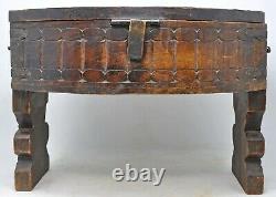 Vintage Wooden Storage Chest Box Tribal Original Old Hand Crafted Carved
