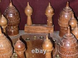 Vintage Wooden Taj Mahal A Fine Large Example With Brass Detail (Wired)