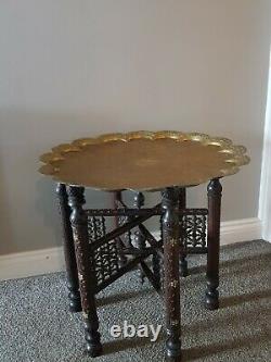 Vintage antique Brass Top Table / Tray table/ Folding Side Table/Indian