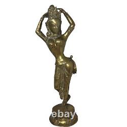 Vintage/antique India Goddess Indian Hindu Brass Statue Dancer Dancing 17 Tall