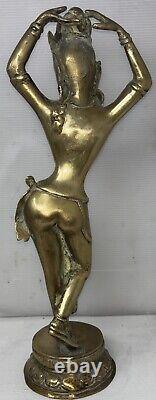 Vintage/antique India Goddess Indian Hindu Brass Statue Dancer Dancing 17 Tall