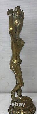 Vintage/antique India Goddess Indian Hindu Brass Statue Dancer Dancing 17 Tall