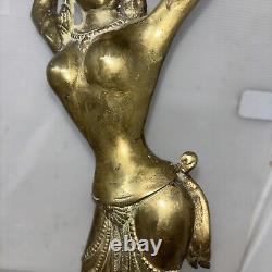 Vintage/antique India Goddess Indian Hindu Brass Statue Dancer Dancing 17 Tall