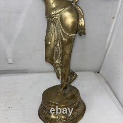 Vintage/antique India Goddess Indian Hindu Brass Statue Dancer Dancing 17 Tall