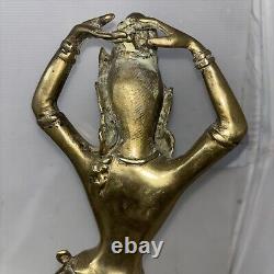 Vintage/antique India Goddess Indian Hindu Brass Statue Dancer Dancing 17 Tall