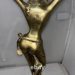 Vintage/antique India Goddess Indian Hindu Brass Statue Dancer Dancing 17 Tall