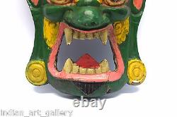 Vintage hand Carved WOODEN Tribal home décor collectible devil mask. I71-5