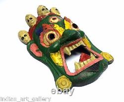 Vintage hand Carved WOODEN Tribal home décor collectible devil mask. I71-5