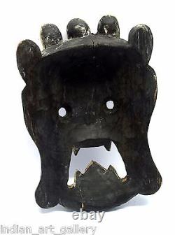 Vintage hand Carved WOODEN Tribal home décor collectible devil mask. I71-5