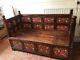 Vintage Hardwood Indian Dowry Chest Bench Seat Painted