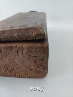 Vintage or Antique Beautifully Made Large Wooden Slide Lid Carved Box, Spice Box