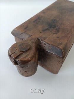 Vintage or Antique Beautifully Made Large Wooden Slide Lid Carved Box, Spice Box