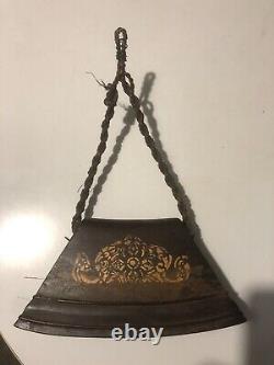 Vintage rectangle wood bell handmade