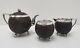 Vtg 1890s Indian Burmese Solid Silver & Coconut Shell Teapot Sugar Bowl Milk Jug