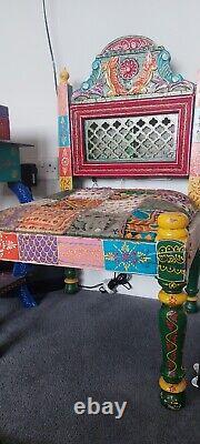 Wooden chairs used, INDIAN STYLE Moroccan STYLE, Antique Vintage With Table