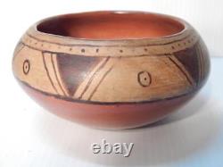 Xtra Fine Antique / Vintage Maricopa Indian Polychrome Pottery Food Bowl Pot