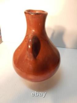 Xtra Fine Antique / Vintage Maricopa Indian Pottery Dbl Handle Water Btl Pot