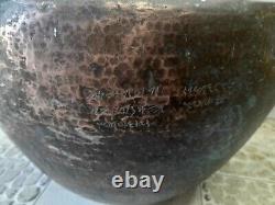 125 Ans Old Antique Vieux Pot D'alimentation En Cuivre De Stockage Tope 35 X 45 CM