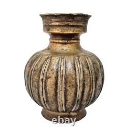 1800 Old Vintage Ancien Laiton Rare / Bronze Fine Doublure Pot D'eau Gravé