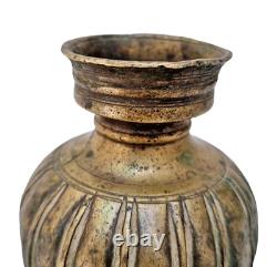 1800 Old Vintage Ancien Laiton Rare / Bronze Fine Doublure Pot D'eau Gravé
