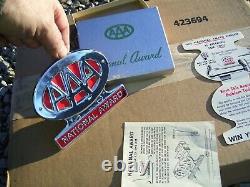 1950 Antique Nos Aaa Auto License Plate Topper Vintage Chevy Ford Hot Rat Rod 1