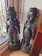 2 Belles Figurines Indiennes En Bois Sculpté Massif Vintage Rrp £229.99p