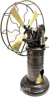 26 Ventilateur à vapeur antique fonctionnant au kérosène, décoratif, fait main, vintage, musée.